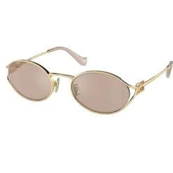 Óculos de Sol Feminino Miu Miu Oval MU 52YS Cor Ouro Rosé - MIU-MIU
