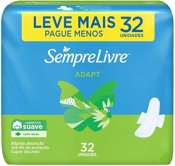 Sempre Livre Absorvente Externo Com Abas Suave, 32un