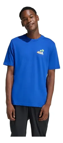 Camiseta Bordado Pequeno Estampa Surf adidas Azul G