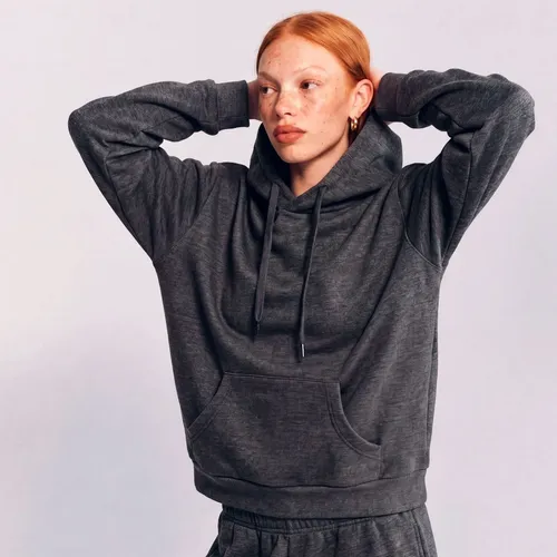 Moletom Canguru Feminino Peluciado Soft Com Capuz Style Box Gg Cinza Mescla Escuro Blusa De Frio Inverno Casaco