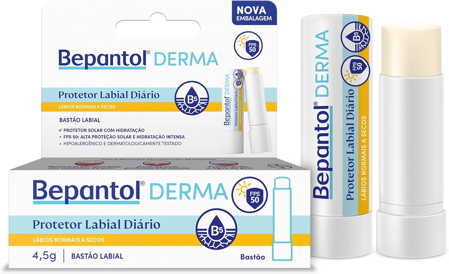 Bepantol Derma Protetor Labial Hidratante Diário FPS50 4,5g