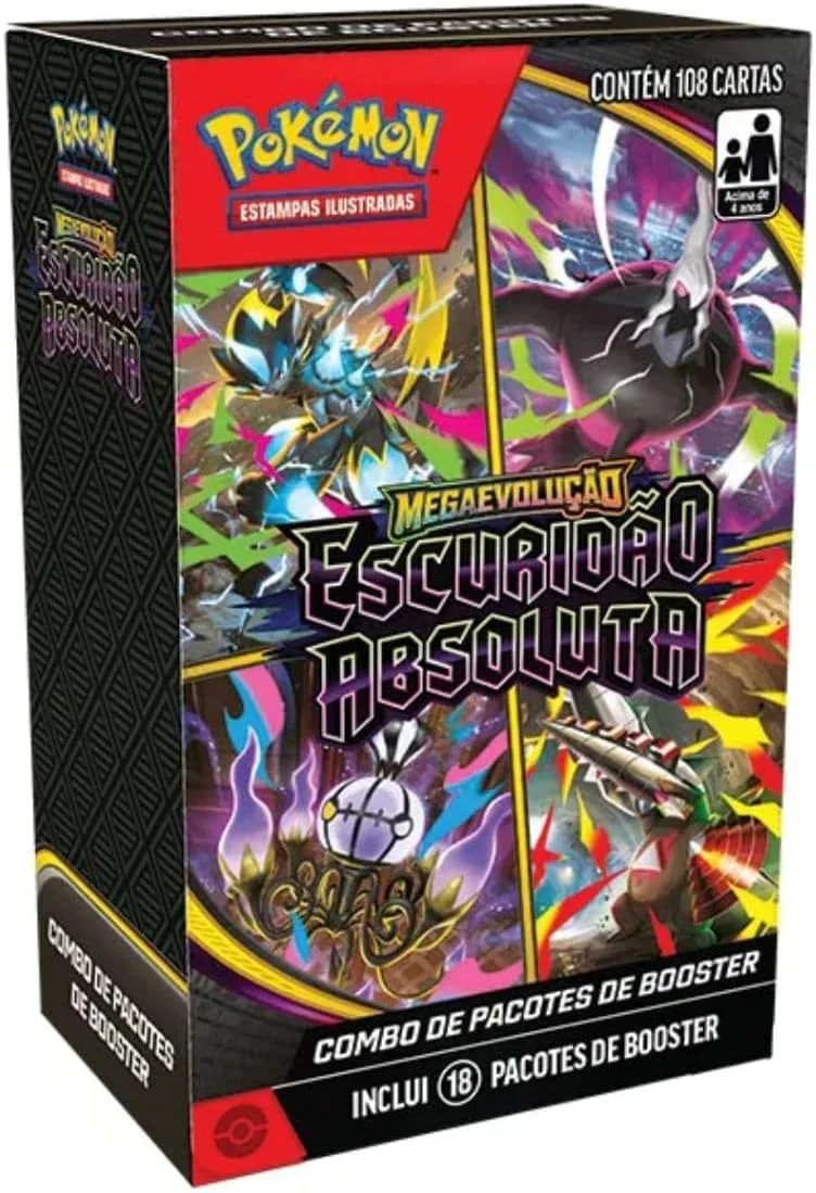 Pokémon TCG: Mega Evolução - Escuridão Absoluta - Booster Bundle - Português, Jogo de Cartas