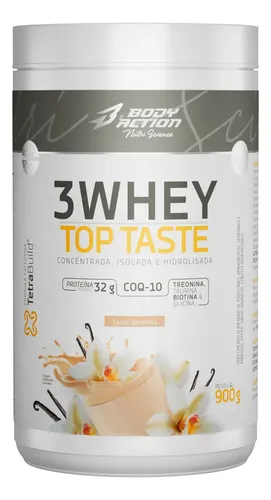 Bodyaction Tradicional Whey 3w Top Taste 900g (concentrado-iso-hidro) - Sabor Baunilha