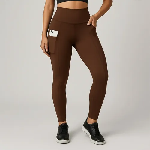 Calça Legging Feminina Fitness Grossa Cintura Alta Com Bolso