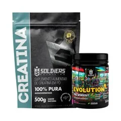 Kit Creatina 500g Evolution 300g Melancia Soldiers Nutrition