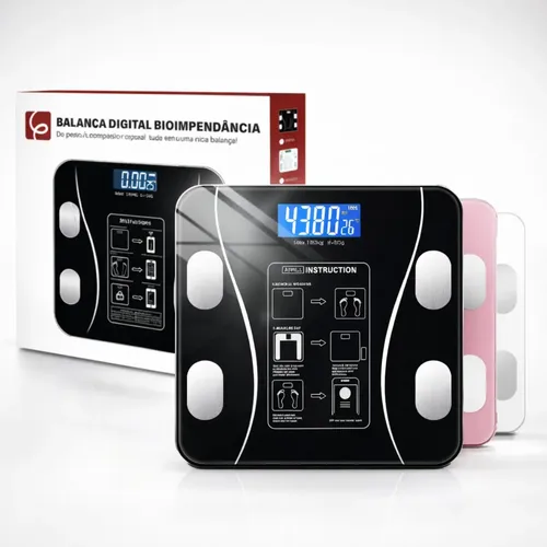 Eps-6905 Balança Epsilon Inteligente Bluetooth Com App, Lcd, Vidro Temperado, 180kg