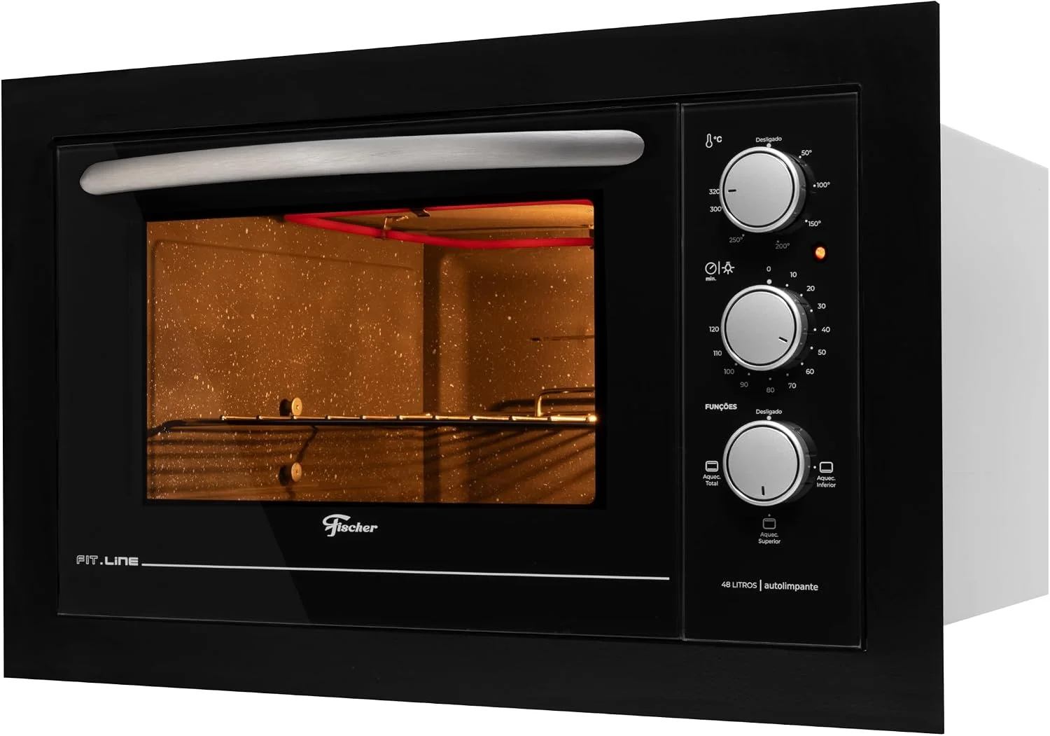 FISCHER FORNO ELÉTRICO EMBUTIR FIT LINE 48L BLACK 127V 34493-95481