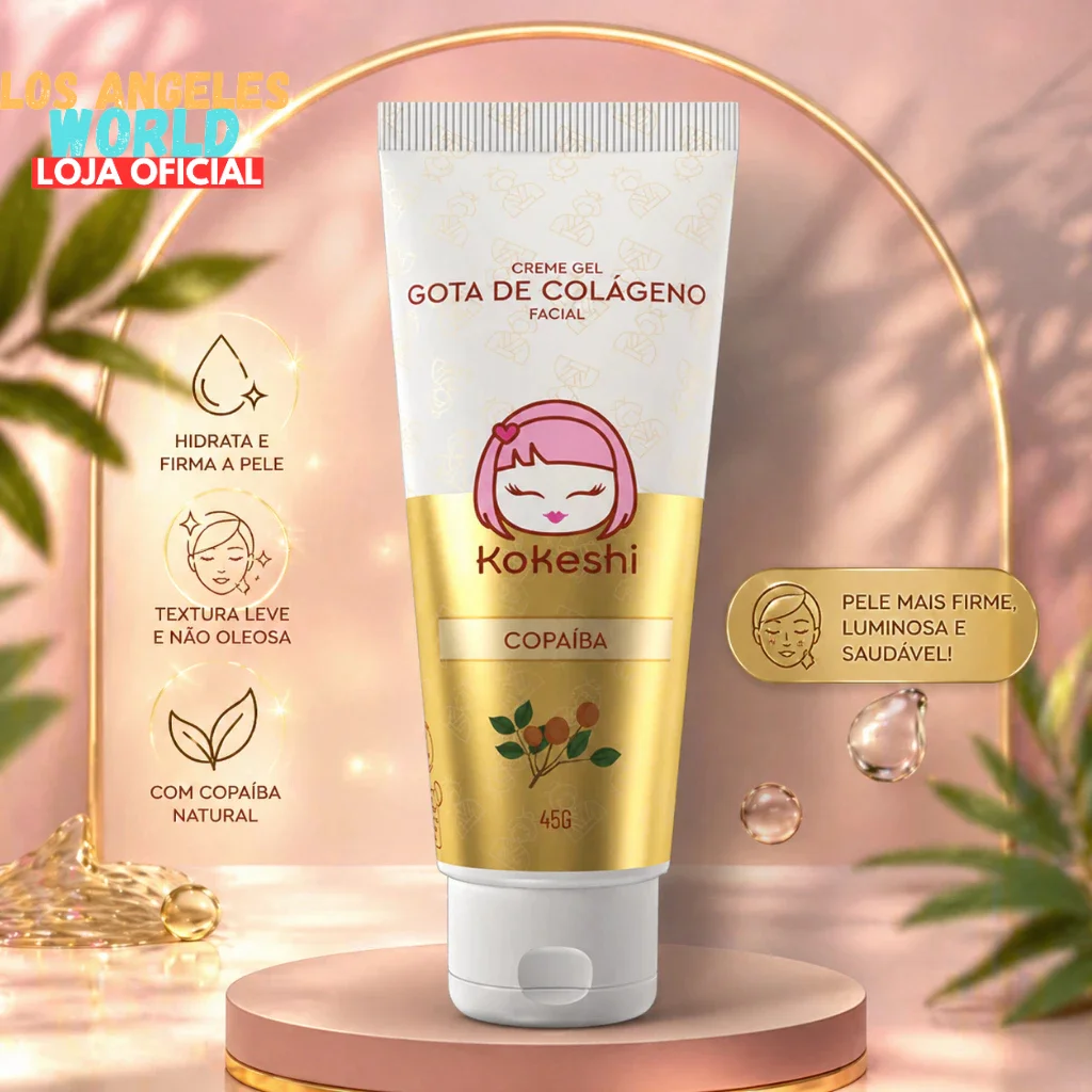 Creme Gel Regenerador Facial Gota de Colágeno Kokeshi 45g Pele plena