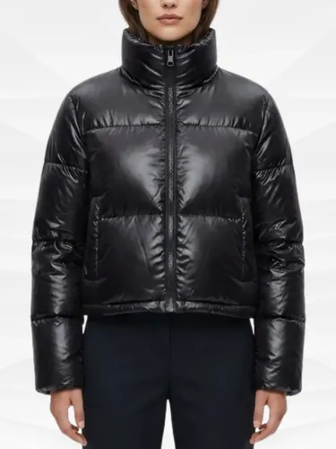 Jaqueta Puffer Cropped Feminina Sem Capuz Bobojaco Premium Preto G