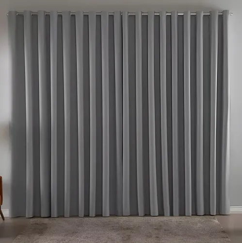 Cortina Blackout Em Tecido 3,00x2,80 Corta Luz Cor Cinza