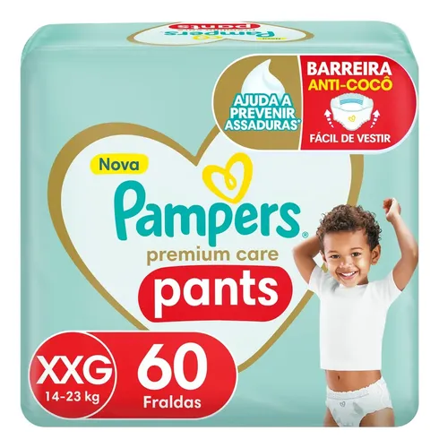 Fralda Pampers Pants Premium Care XXG 60 unidades