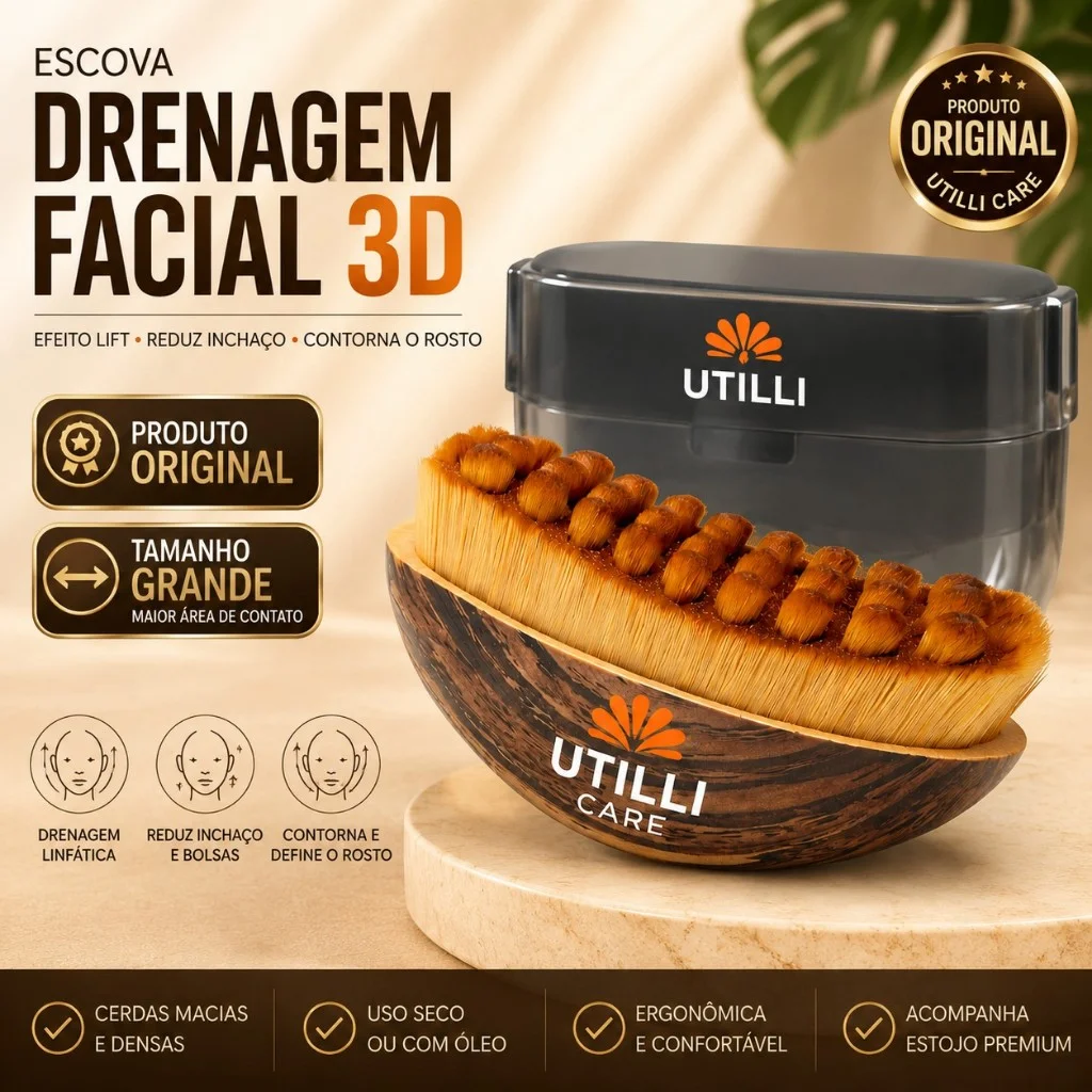 Escova Facial Para Drenagem Linfática Modeladora Gua Sha