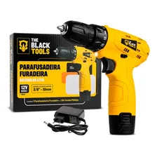 Parafusadeira Furadeira The Black Tools TB12A 3/8 a Bateria Cor Amarelo Frequência 60Hz