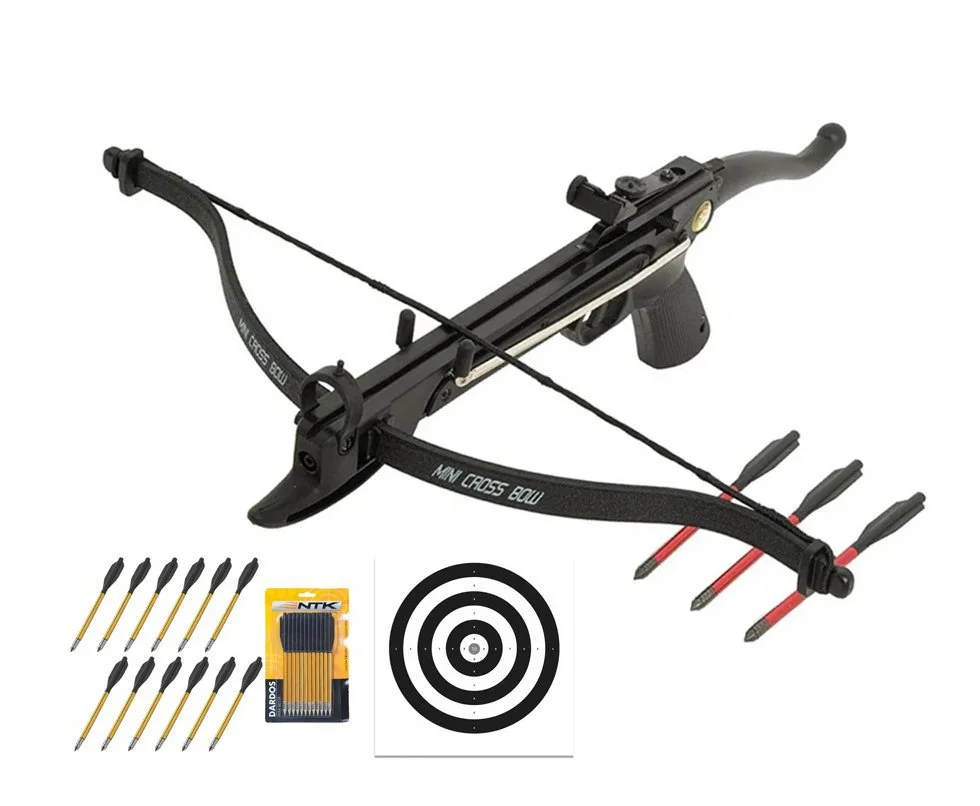 Besta / Balestra Recurvo 80lbs Mk-80A4PL Man Kung + Kit 12 Setas de Alumínio + Alvos