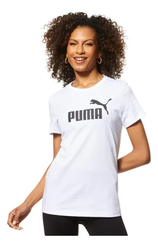 Camiseta Feminina Ess No. 1 Logo Puma Branca Geométrico M