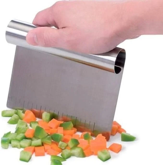 Espátula para Confeitar Mimo Style, Aço Inox, 15 cm x 12 cm, com Régua Medidora, Multiuso para Cortar e Raspar