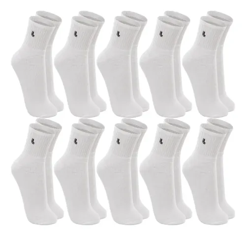 Kit 10 Pares Meia Lupo Original Masculina Cano Médio Algodão