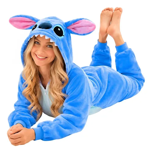Pijama Macacão Cosplay Stitch Adulto De Plush