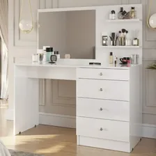 Penteadeira Oliart Feminina Com Espelho E Porta Objetos Branco