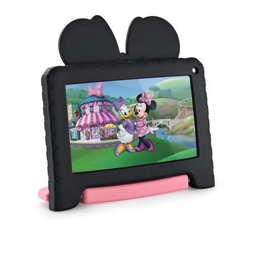 Tablet Infantil Minnie Controle Parental 32GB + Tela 7 pol + Case + Android 11 Quad Core - Preto - Multi - NB368OUT [Reembalado]
