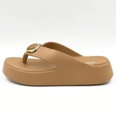 Tamanco Moleca Tira Larga Flatform com Aplicação Feminino