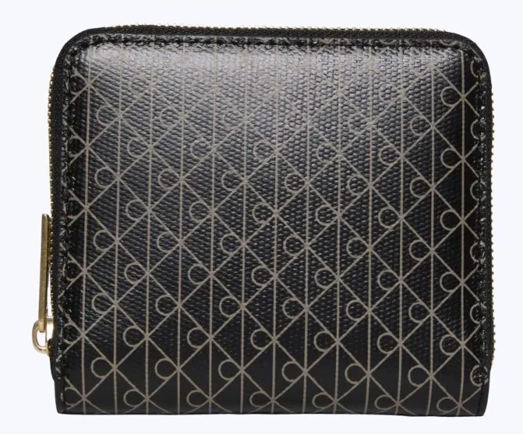 Carteira Calvin Klein Feminina Monograma Aop Zíper - Preto