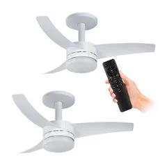 Kit 3 Ventiladores de Teto Arno Ultimate Bivolt Prata com 3 Pás e Controle Remoto VX15