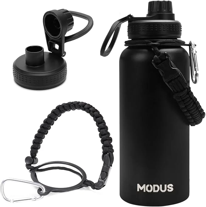 Garrafa Térmica De Água Isolada 950ml De Aço Inox Com Alça
