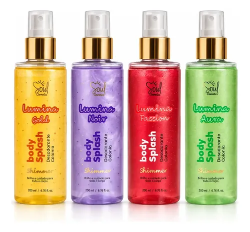Kit 4 Body Splash Feminino Alta Projeção 200ml- Shimmer Luxo
