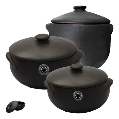 Conjunto Kit  Panelas De Barro Capixaba Nº 0,00,01. Preto