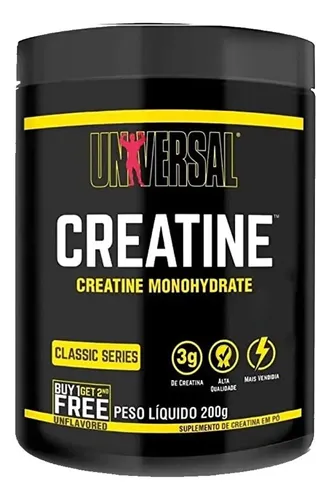 Creatina Monohydrate Universal Nutrition em Pó 200g com Coqueteleira