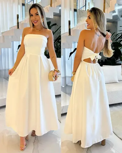 Vestido Feminino Longo Tomara Que Caia Elegante