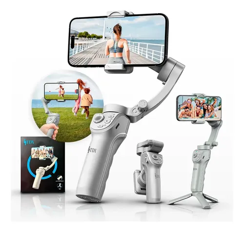 Estabilizador Celular Gimbal 3 Eixos Para Tripé Ia Video Estabilizador Câmera 360 Compatível Com iPhone Andoid Ios Marca Tdx Cor Cinza
