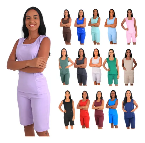 Conjunto Uniforme Babá Domestica Camareira Copeira Empregada