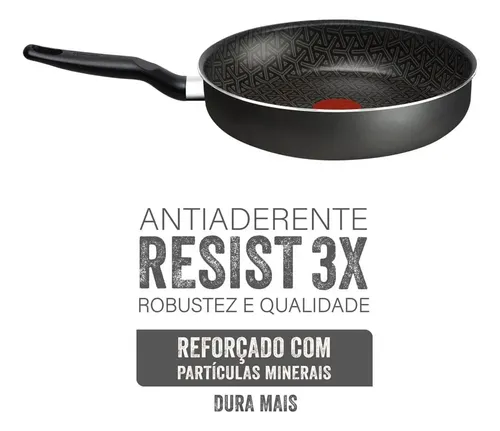 Frigideira Funda Rochedo Robusta Grafite 24cm