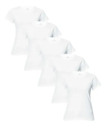 Kit 5 Camisetas Feminina Manga Curta Branca Hering Branco Liso G