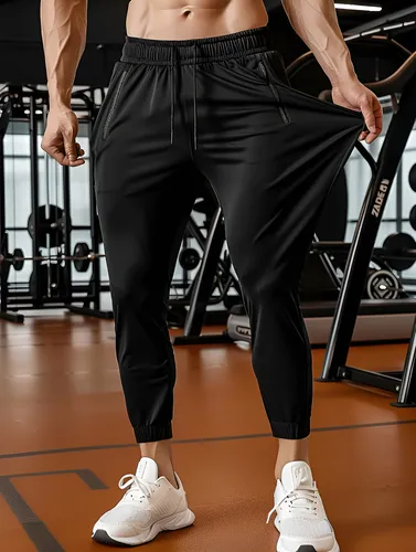 Calça Masculina Tactel Jogger Esportiva Academia Slim Treino Preto Tactel G 40/44