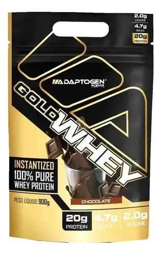 Gold Whey Bag 900g Refil - Adaptogen Sabor Chocolate