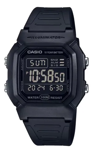 Relógio Casio Masculino Digital Negativo W-800h-1bvdf Preto