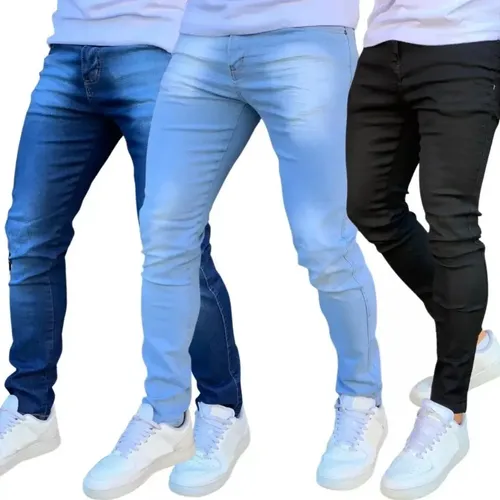 Kit 3 Calças Jeans Masculina Com Elastano Super Confortável