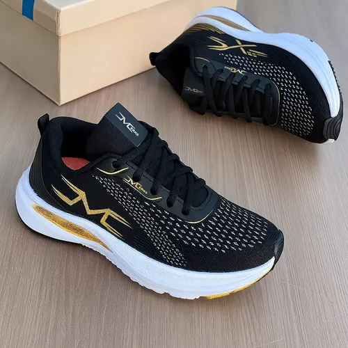 Tenis Infantil Esportivo Masculino Escolar Menino Merks Voa Preto-dourado 34 Br