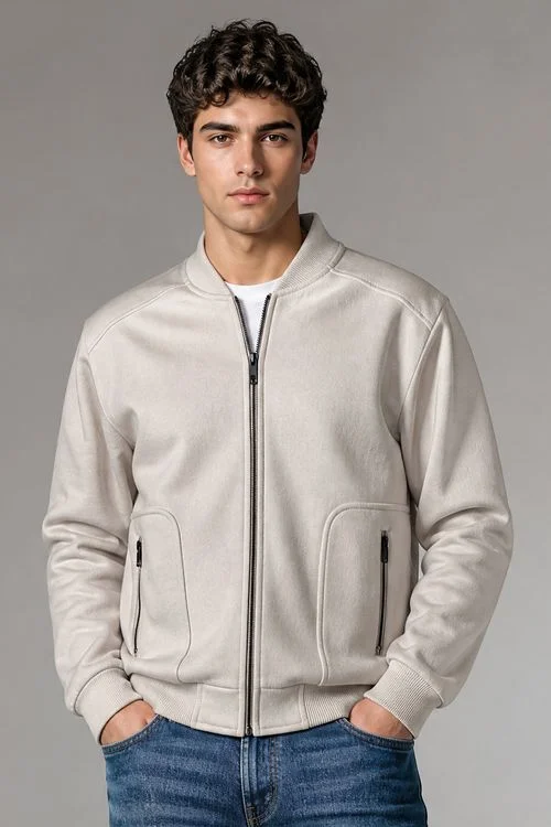 Jaqueta Lã Masculina Com Zíper Polo Wear Preta