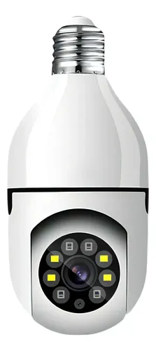 Câmera De Segurança Lâmpada Techfun Wi-fi Ptz 1080p Com Visão Noturna E Áudio Duplo Branco