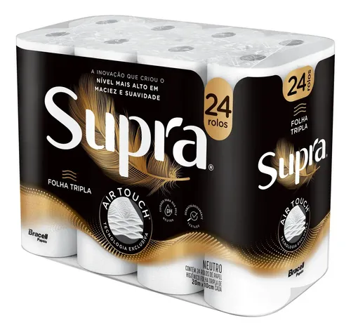 Papel Higiênico Supra Folha Tripla 24 Rolos