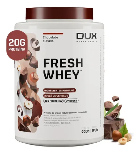 Fresh Whey DUX 900g Chocolate Belga e Avelã Pote Natural