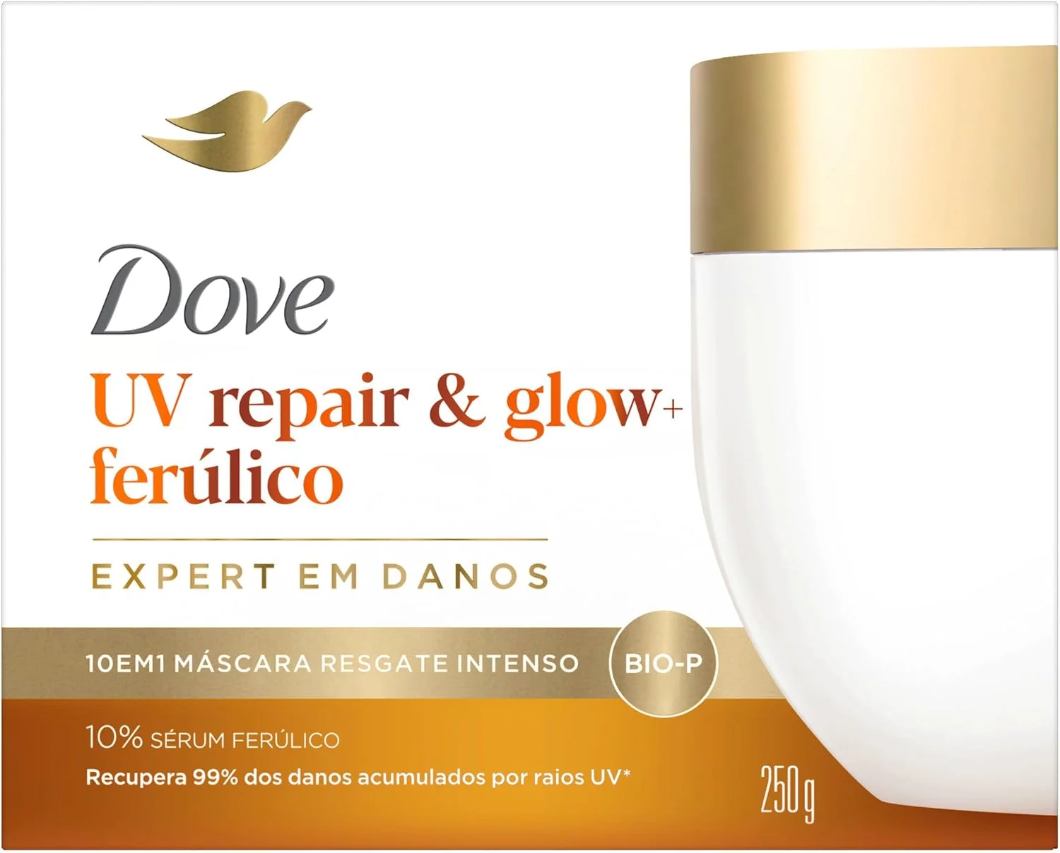 Dove Máscara de Resgate Intenso 10 em 1 UV Repair & Glow + Ferúlico 250g