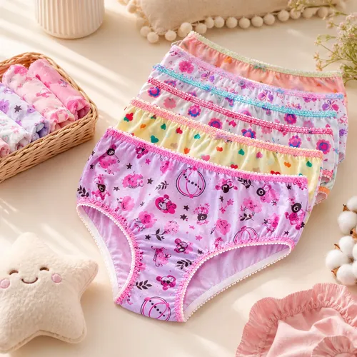 Kit 10 Calcinhas Infantil Feminina Algodão Estampada Multicolorido Florido G