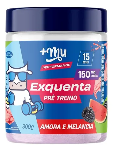 Pré-Treino +Mu Exquenta Sabor Amora e Melancia 300g Palatinose e Cafeína
