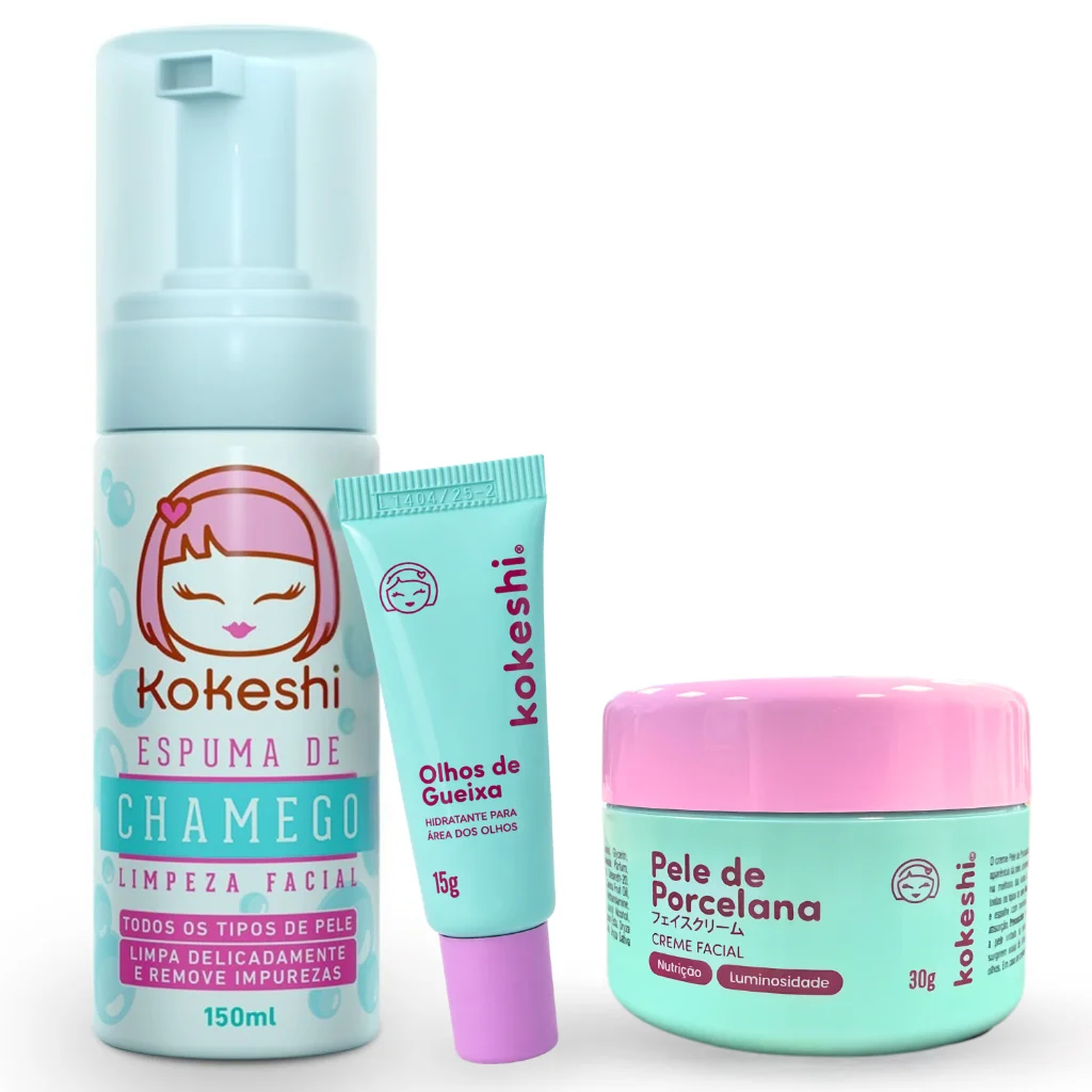 Kit Kokeshi Hidratação e Limpeza Facial Pele de Porcelana