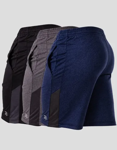 Kit 3 Bermuda Masculina Treino Academia Dry Fit Confortável Preto Azul Cinza G